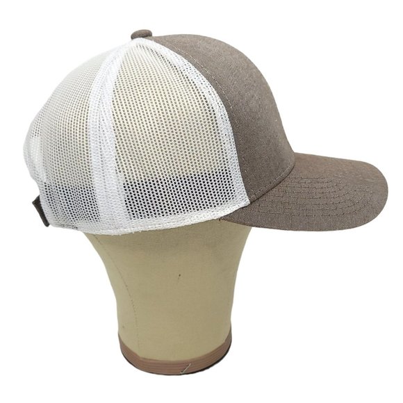 Outdoor Cap Challenge Automation Mesh Strapback Cap Trucker Hat Brown White - Picture 7 of 10